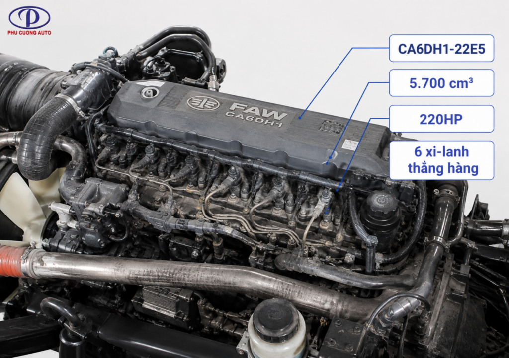 động cơ CA6DH1-22E5 220HP xe tải FAW J6L