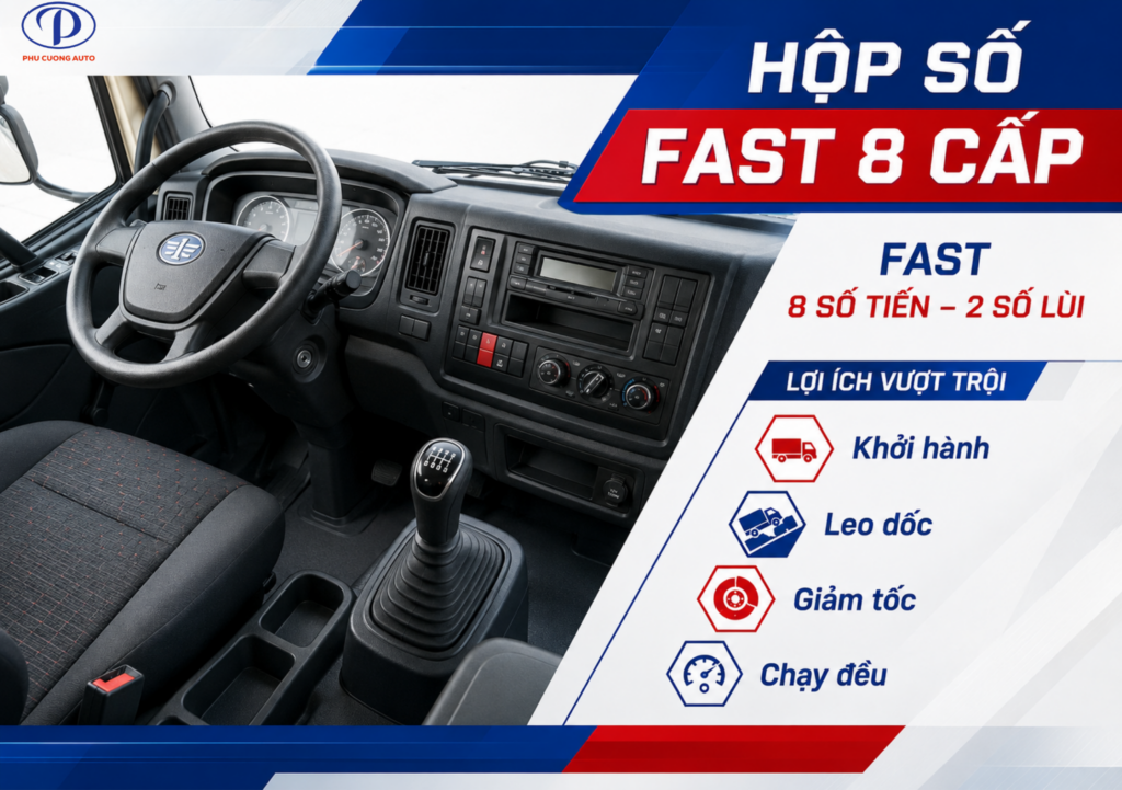 hộp số FAST 8 cấp xe tải FAW J6L 220HP