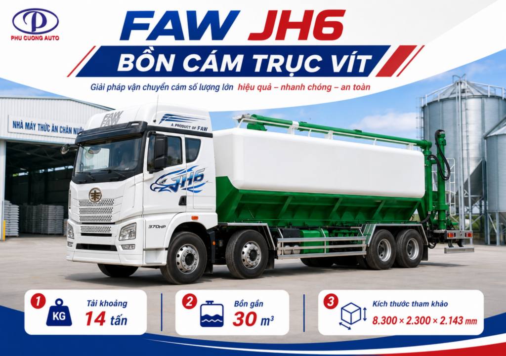 FAW JH6 4 chân bồn cám trục vít 30 khối