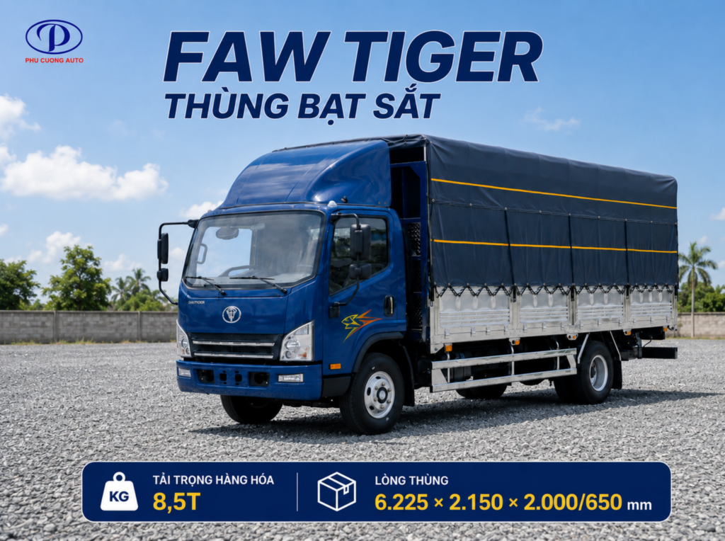 FAW Tiger thùng bạt sắt 8.5 tấn