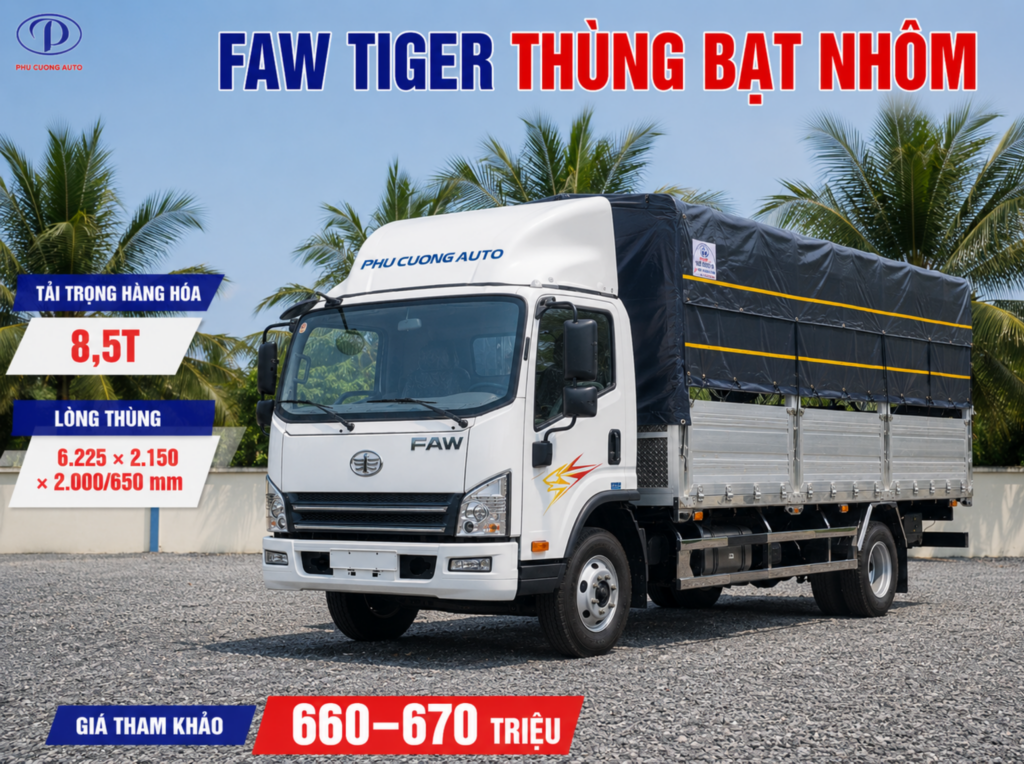 FAW Tiger thùng bạt nhôm 8.5 tấn