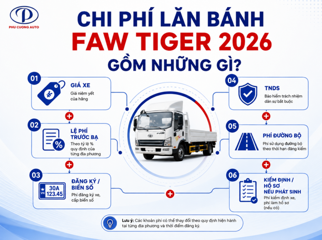 chi phí lăn bánh FAW Tiger 2026
