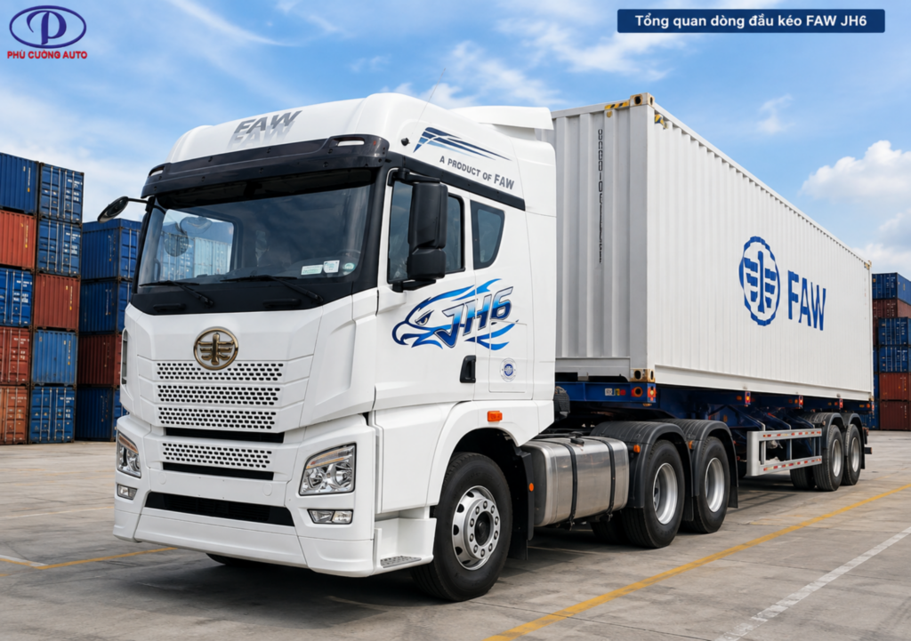 đầu kéo FAW JH6 vận tải container đường dài