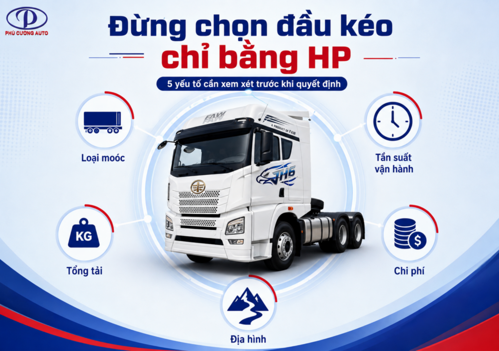 cách chọn đầu kéo FAW JH6 theo tải và tuyến đường
