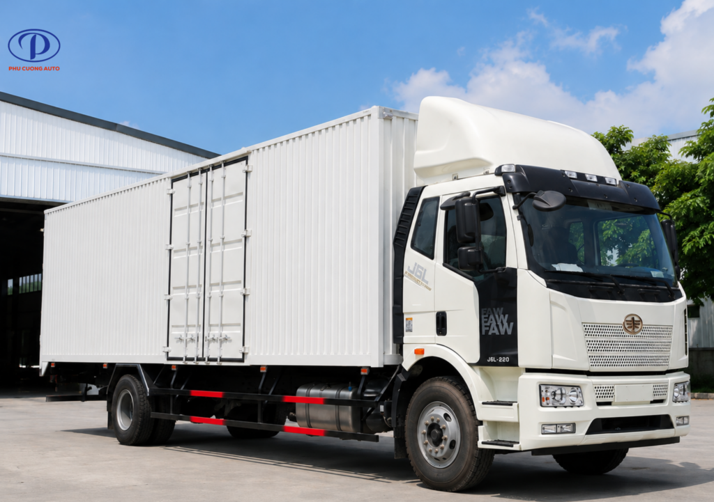 xe tải FAW J6L thùng cont 9m7 chạy Bắc Nam