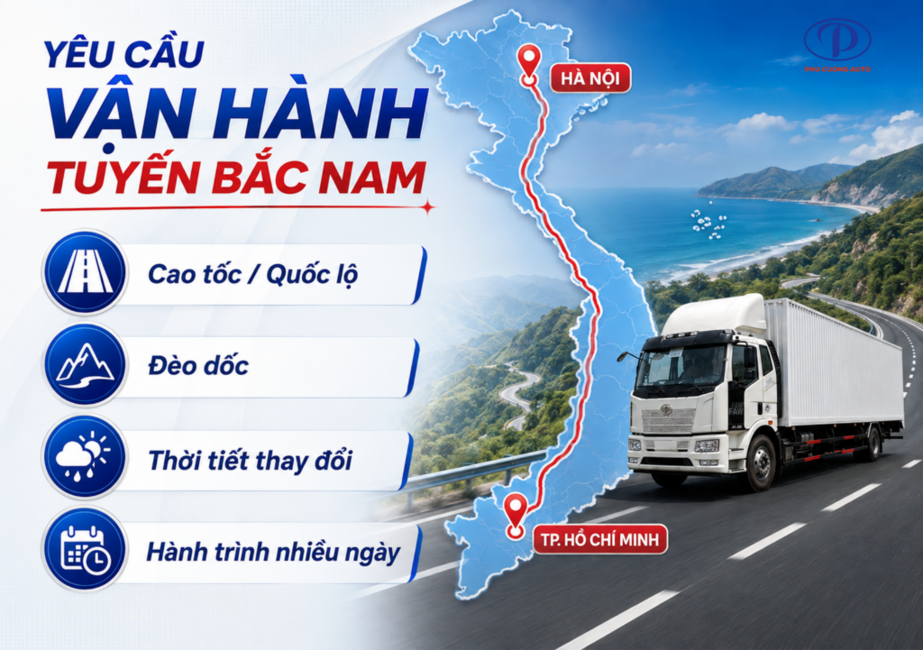 xe tải FAW J6L vận chuyển hàng tuyến Bắc Nam