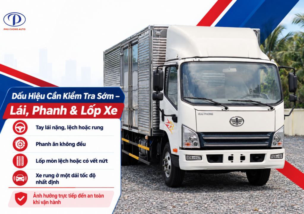Kiểm tra lốp phanh và hệ thống lái FAW Tiger