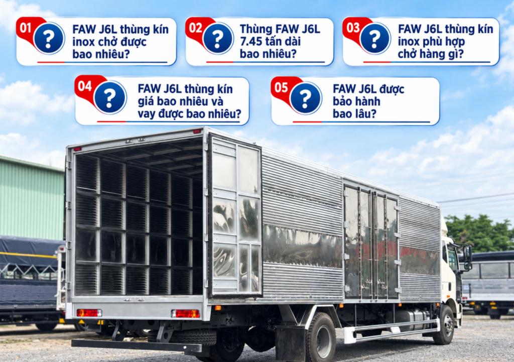 câu hỏi thường gặp FAW J6L thùng kín inox