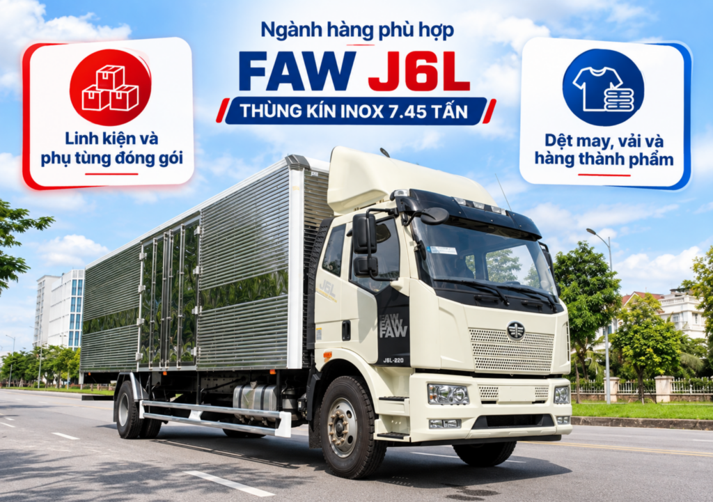 FAW J6L chở linh kiện dệt may hàng thành phẩm