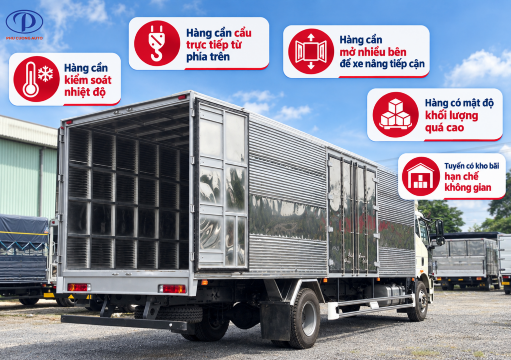 hàng không nên ưu tiên thùng kín inox J6L