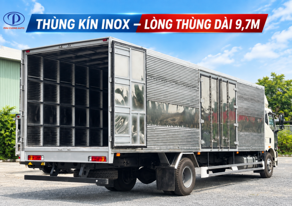 thùng kín inox FAW J6L 9.7m