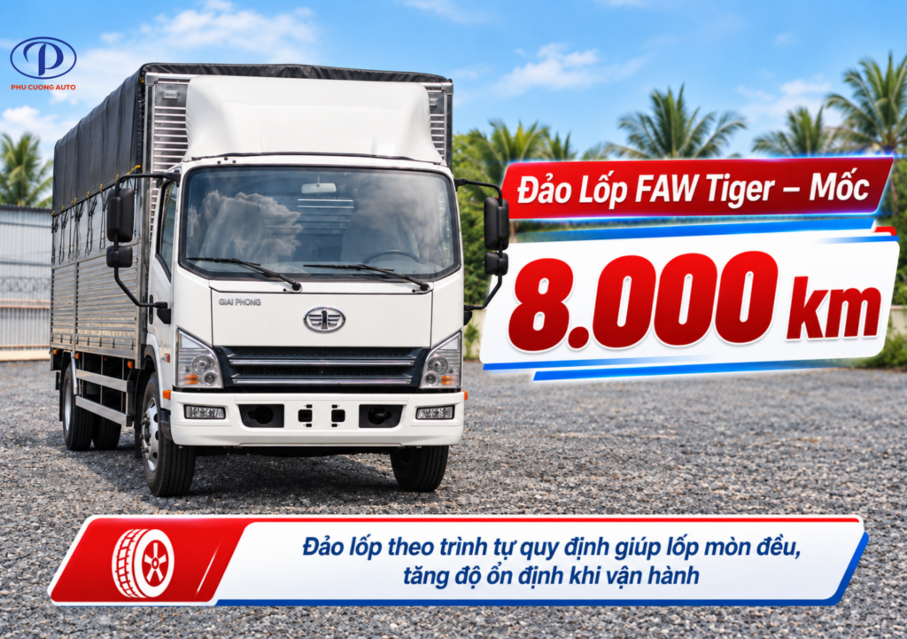 Đảo lốp FAW Tiger mỗi 8000 km